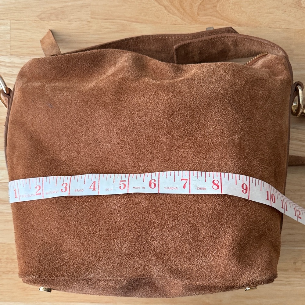 Claudia Firenze Made in Italy Suede Genuine Leather Handbag Purse -Gold Hardware - Picture 9 of 14